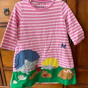 Mini Boden 4-5Y tunic pink striped